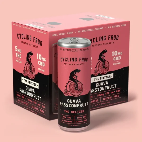 Cycling Frog: Guava Passionfruit THC + CBD  Seltzer, 6PK