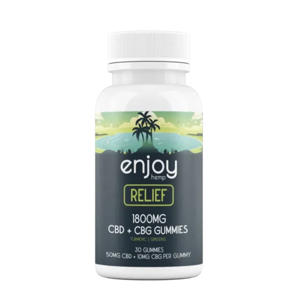 Enjoy: Full Spectrum CBD Relief Gummies + CBG + Turmeric + Ginseng