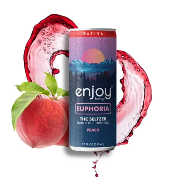 Enjoy: Euphoria 10mg THC + 10mg CBG Peach Seltzer - Sativa - Single Can