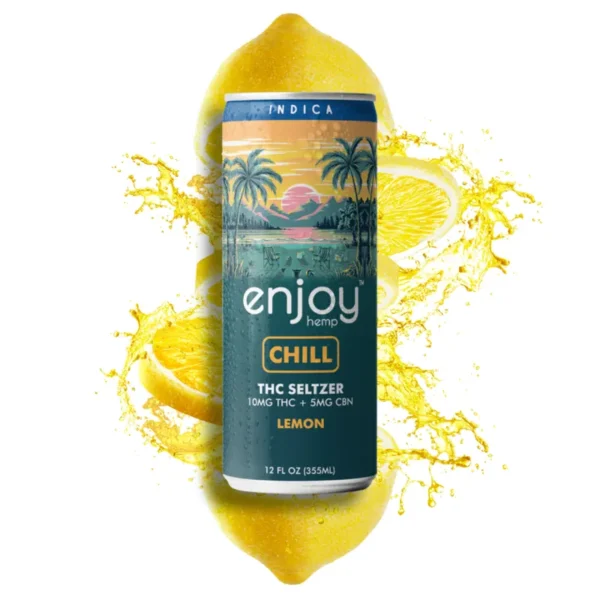 Enjoy: Chill 10mg THC + 5mg CBN Lemon Seltzer - Indica - Single Can