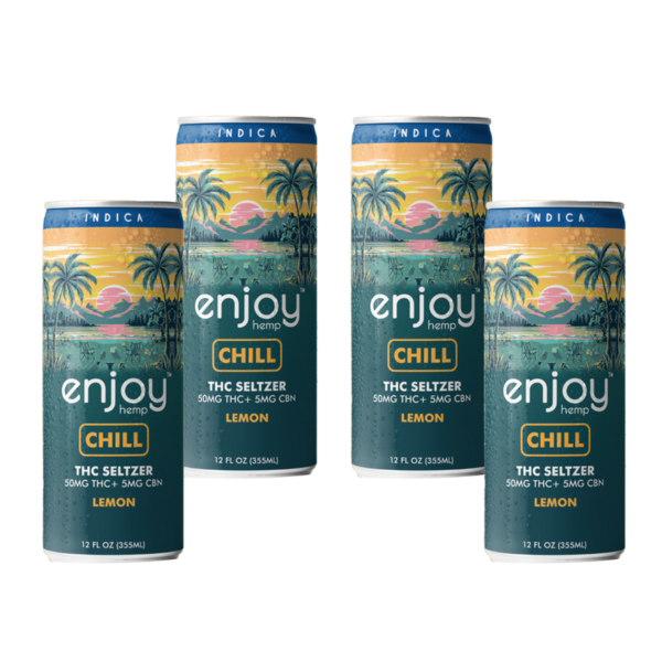 Enjoy: Chill 50mg THC + 5mg CBN Lemon Seltzer - Indica - 4pack