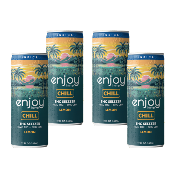 Enjoy: Chill 10mg THC + 5mg CBN Lemon Seltzer - Indica - 4 pack