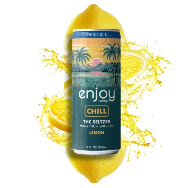 Enjoy: Chill 50mg THC + 5mg CBN Lemon Seltzer - Indica - Single Can