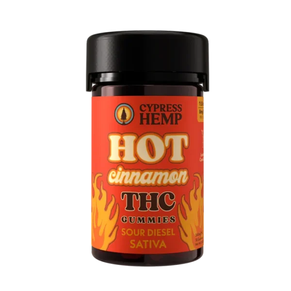 Cypress Hemp: Hot Cinnamon Sativa 8mg THC Gummies / 30ct